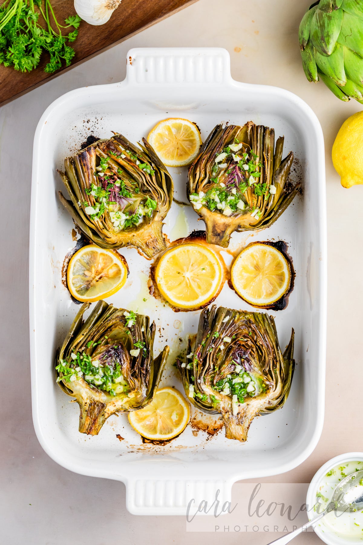 Baked Artichokes with Garlic Lemon Sauce **EXCLUSIVE** Recipe