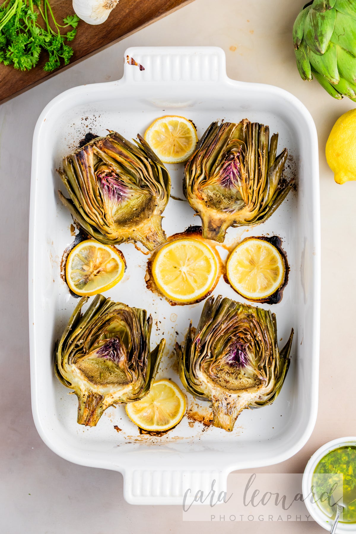 Baked Artichokes with Garlic Lemon Sauce **EXCLUSIVE** Recipe